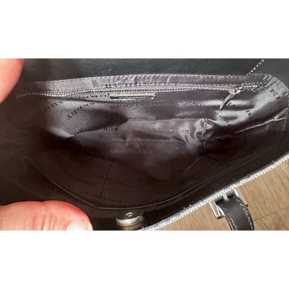 Burberry  Gray Nova Check Satchel/ Tote with Black Leather Buckled Handles - Picture 8 of 16